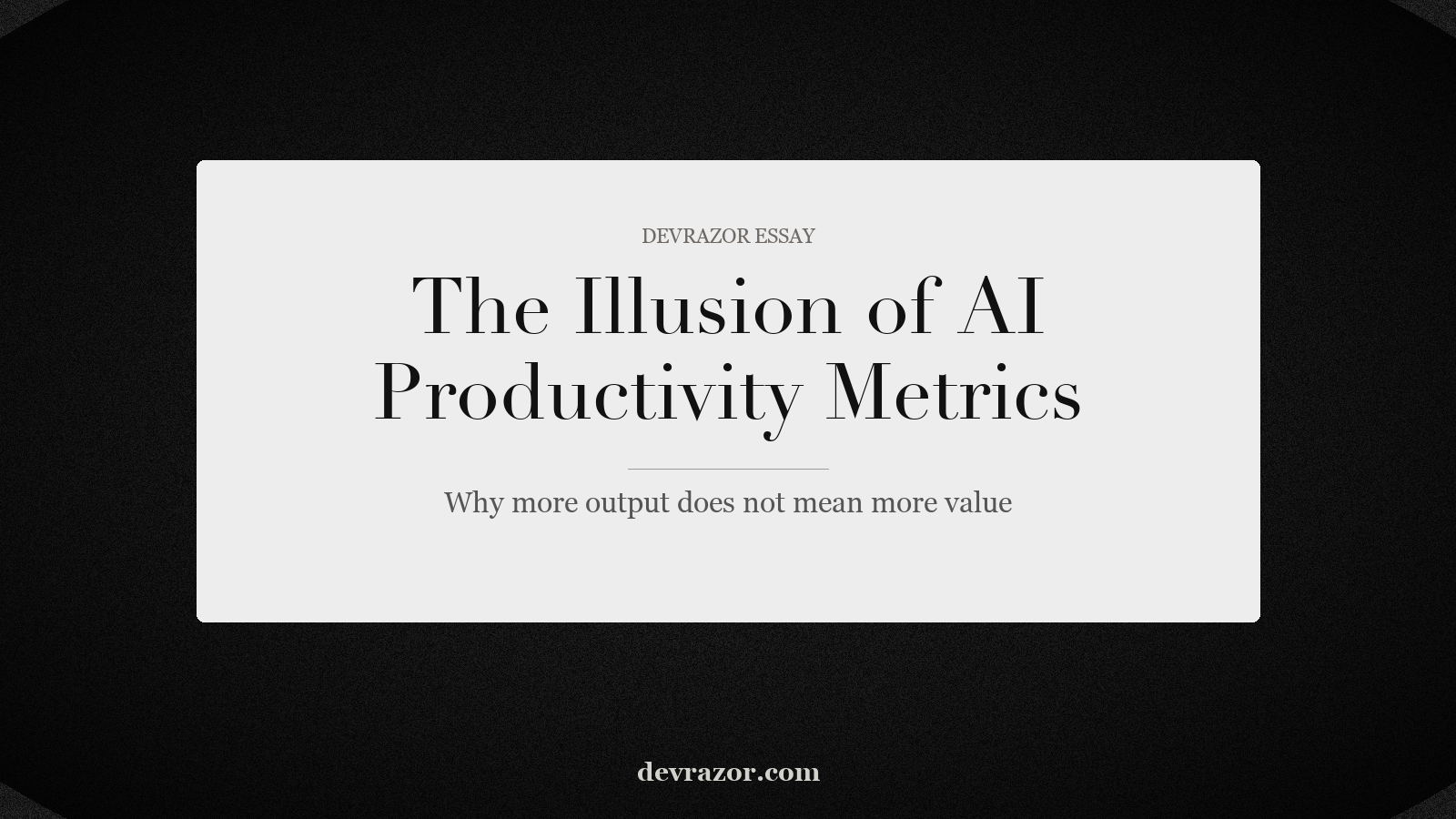 The Illusion of AI Productivity Metrics