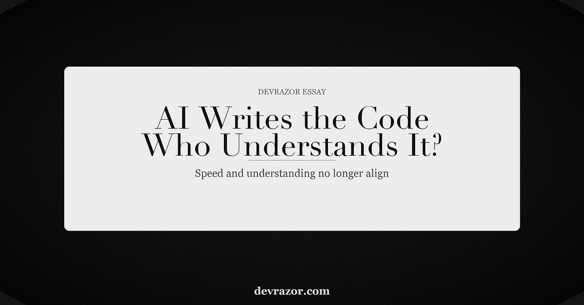 When AI Writes the Code, Who Understands It?